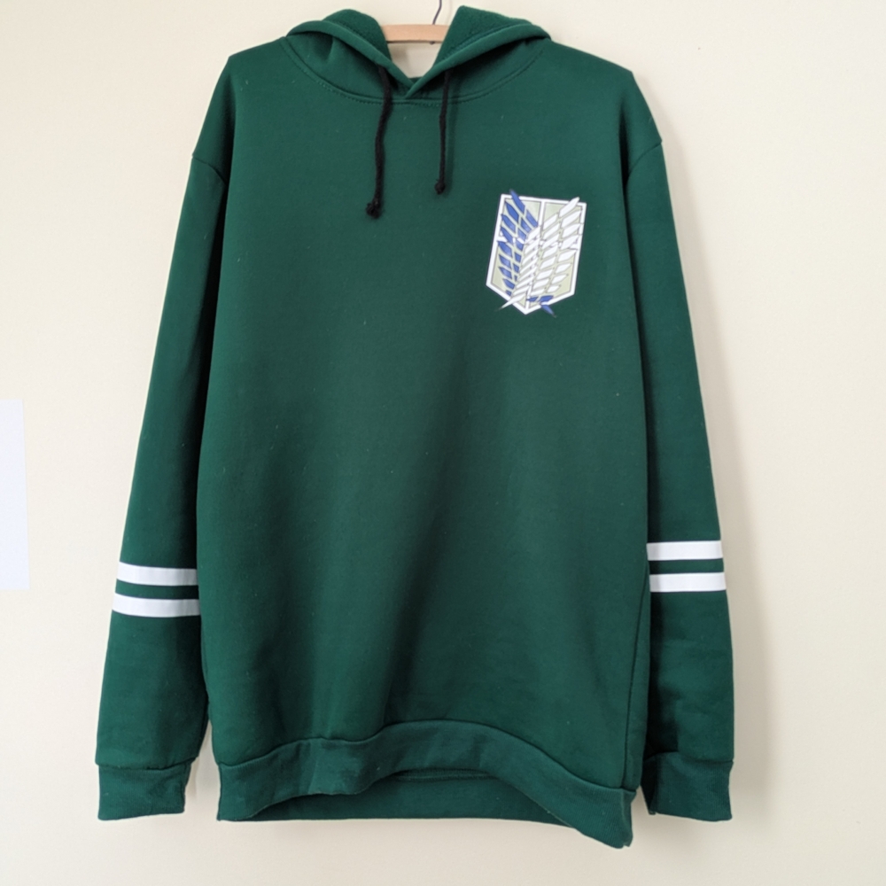 Green Men's Hoodie with Emblem